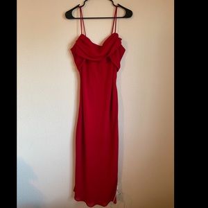 Like new Size L red maxi evening dress